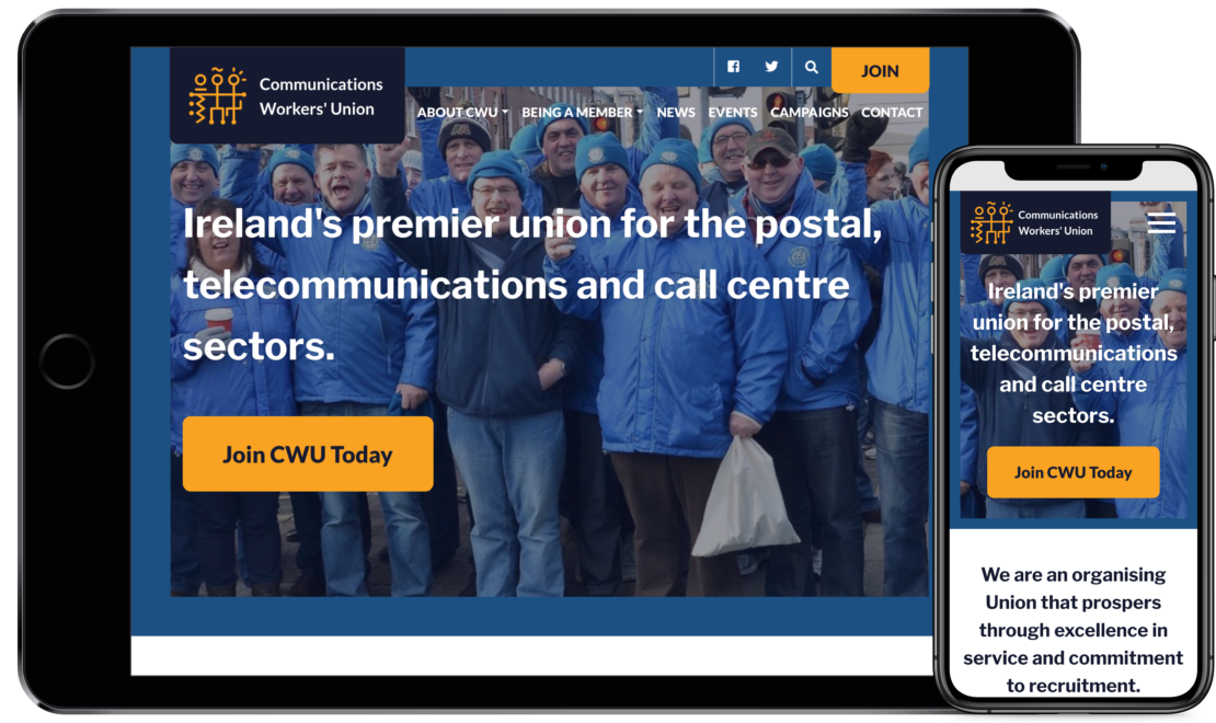 Communications Workers' Union working on mobile and tablet devices